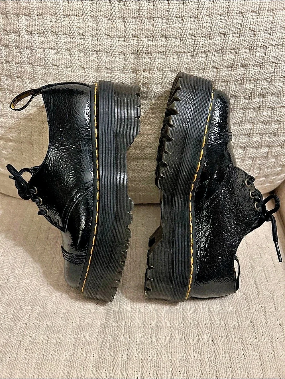 Dr. Martens Quad 1461 Platform Oxfords Patent Black US 7